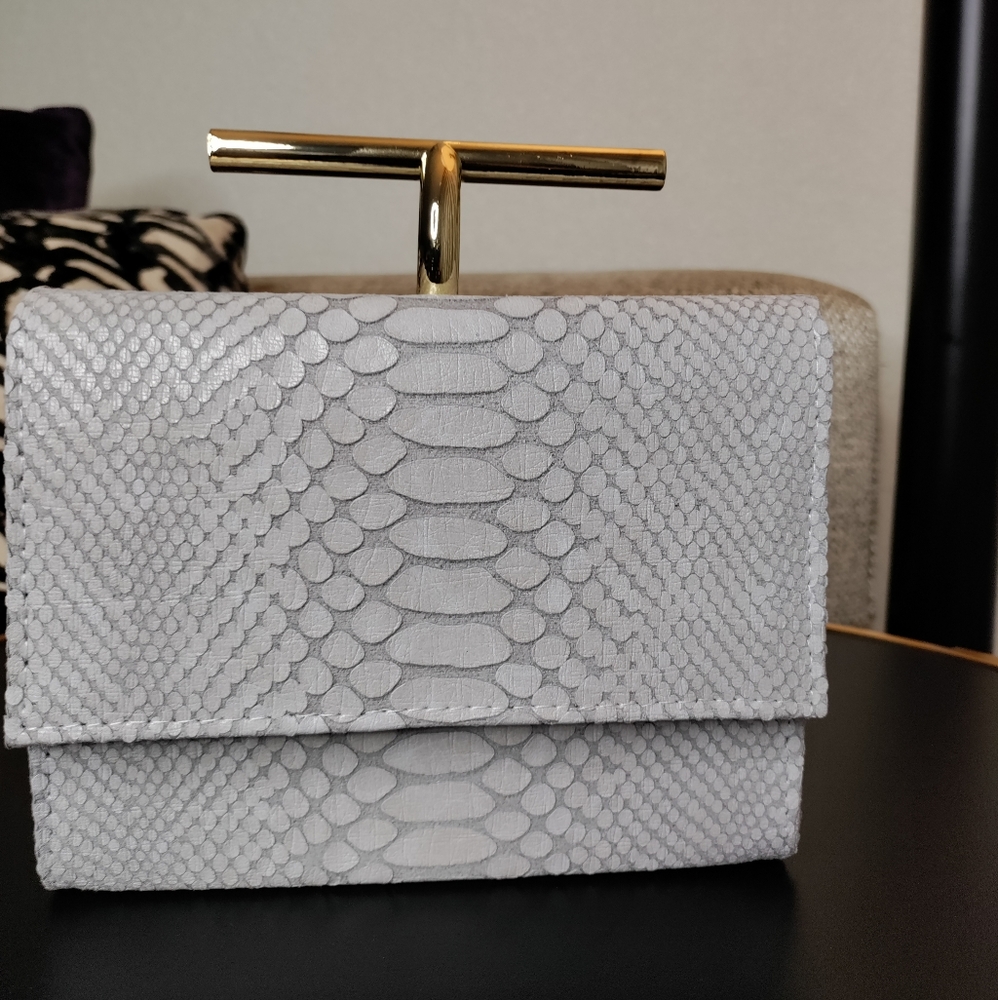 Gray handbag
